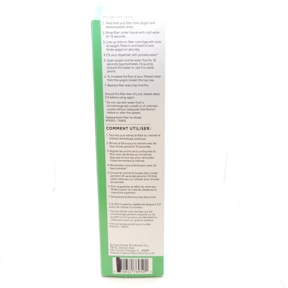 Arrow Home Cleara Water Filter System 2 Filters 1 Spigot H2O Refill New Sealed - Picture 4 of 9